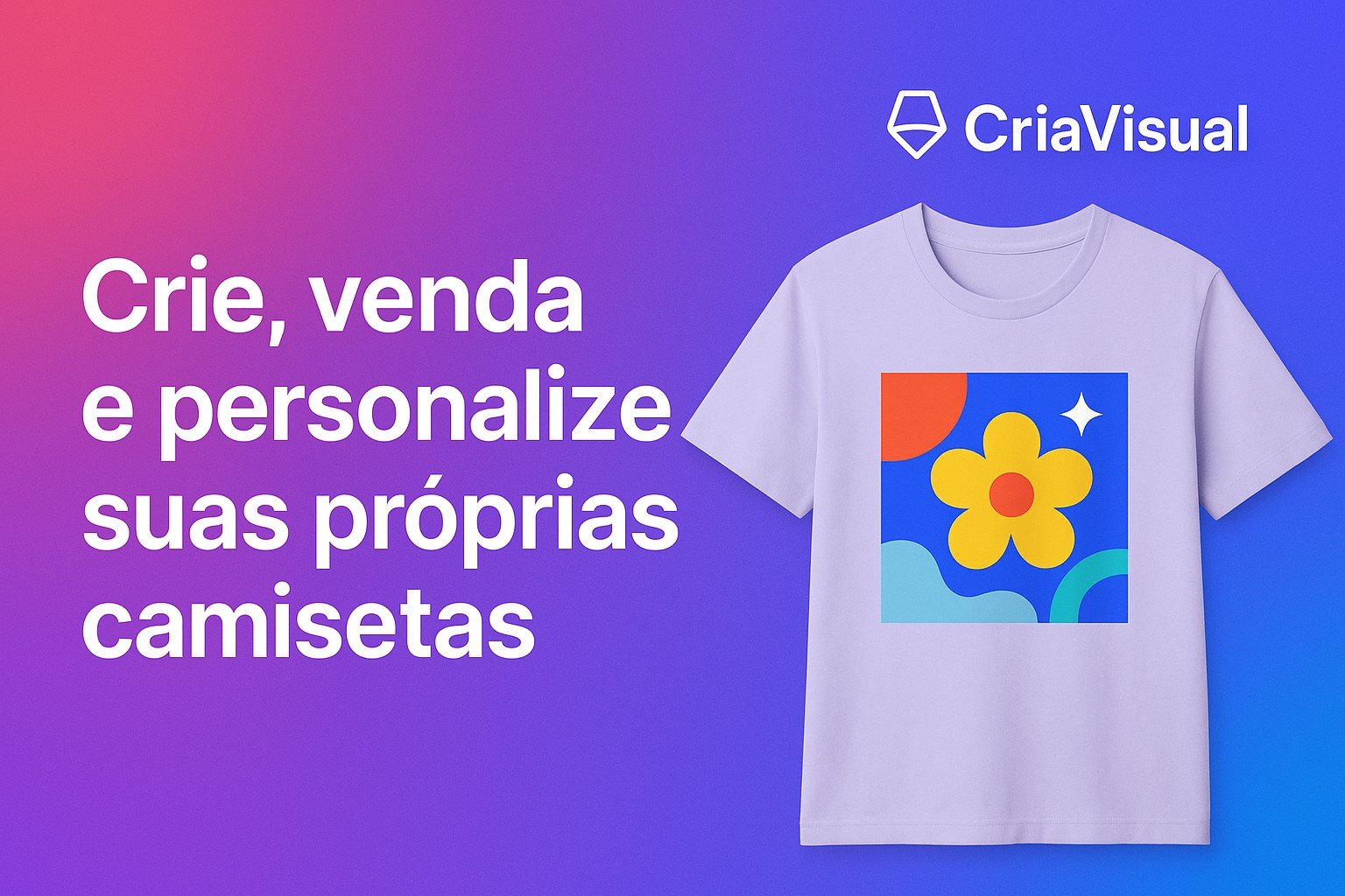 Editor CriaVisual com mockup aplicado numa T-shirt e iPhone