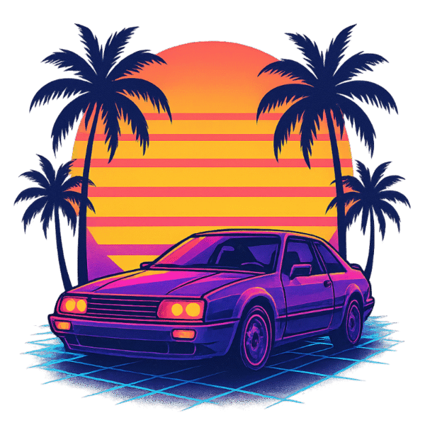 Carro Retro Vaporwave