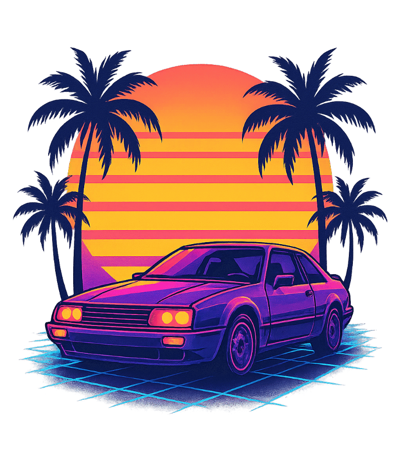 Carro Retro Vaporwave